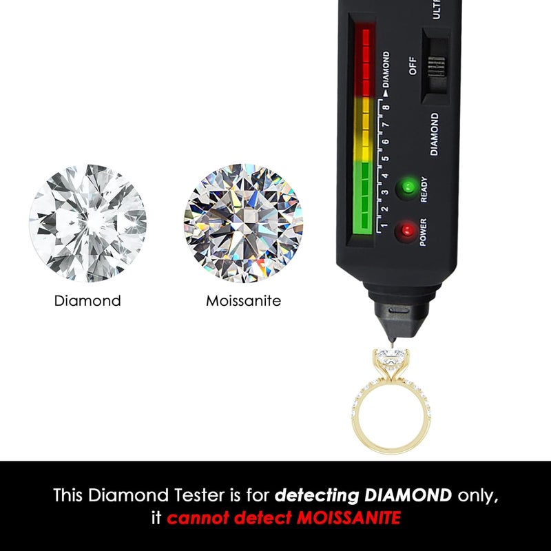 DANOPLUS Diamond Tester Professional Diamond Tester Pen with UV Light, Real Diamonds Tester High Accurate Diamond Tester Tools Gem Tester for Different Sizes of Diamond Stones - Image 4